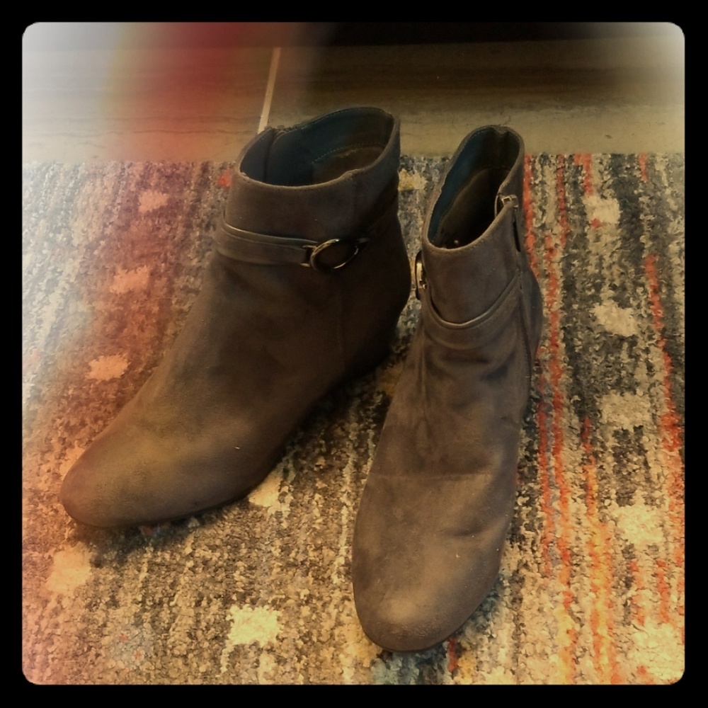 Charcoal gray booties